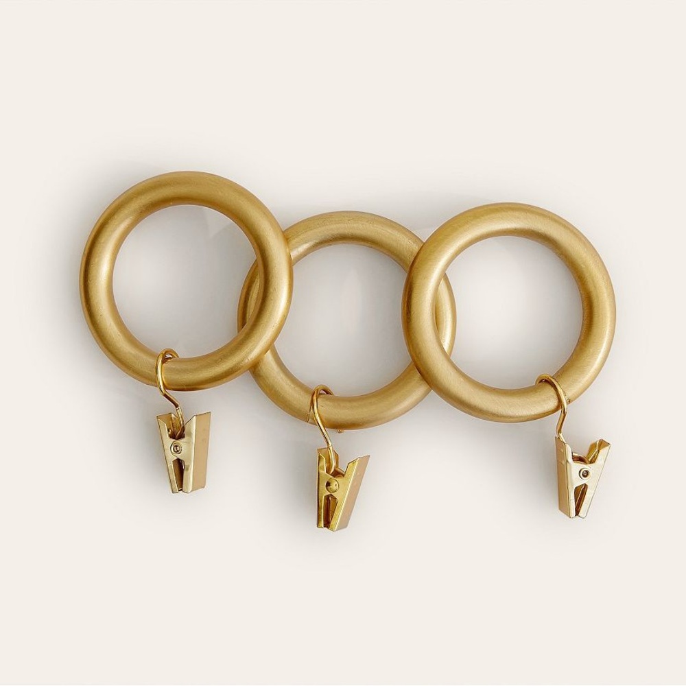 Pottery Barn Gold Curtain Rings with Clips
